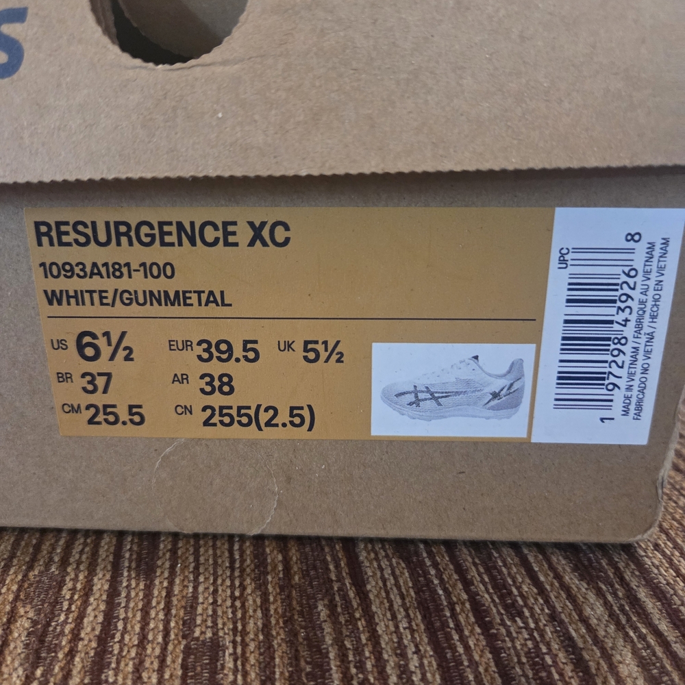 Asics Resurgence XC White and Gray Sneakers - Picture 4 of 4